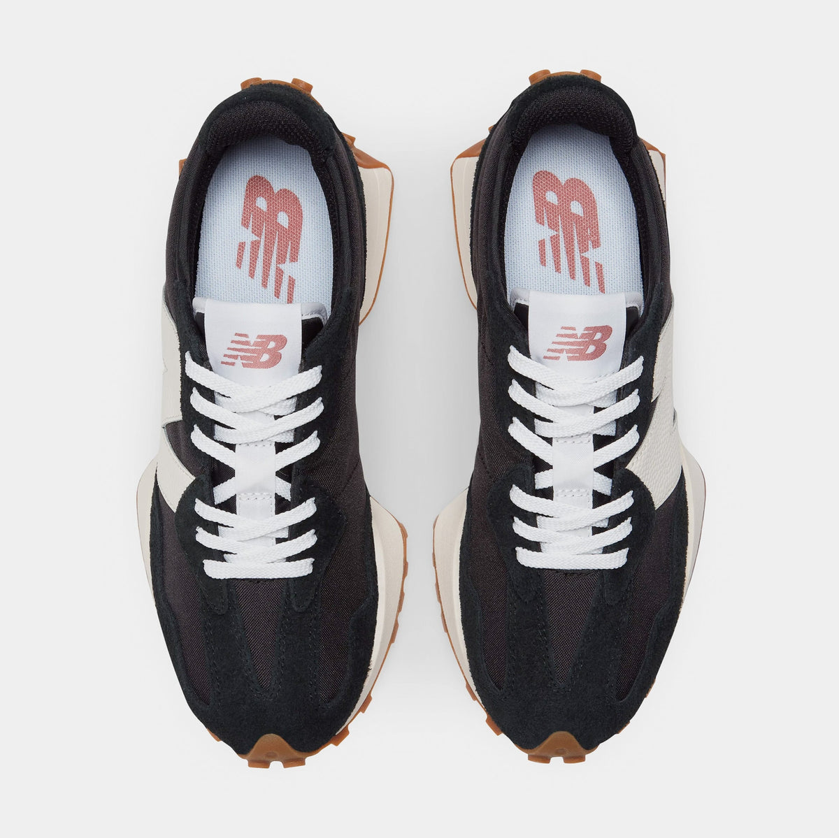 327 Womens Lifestyle Shoes (Black/White/Gum)