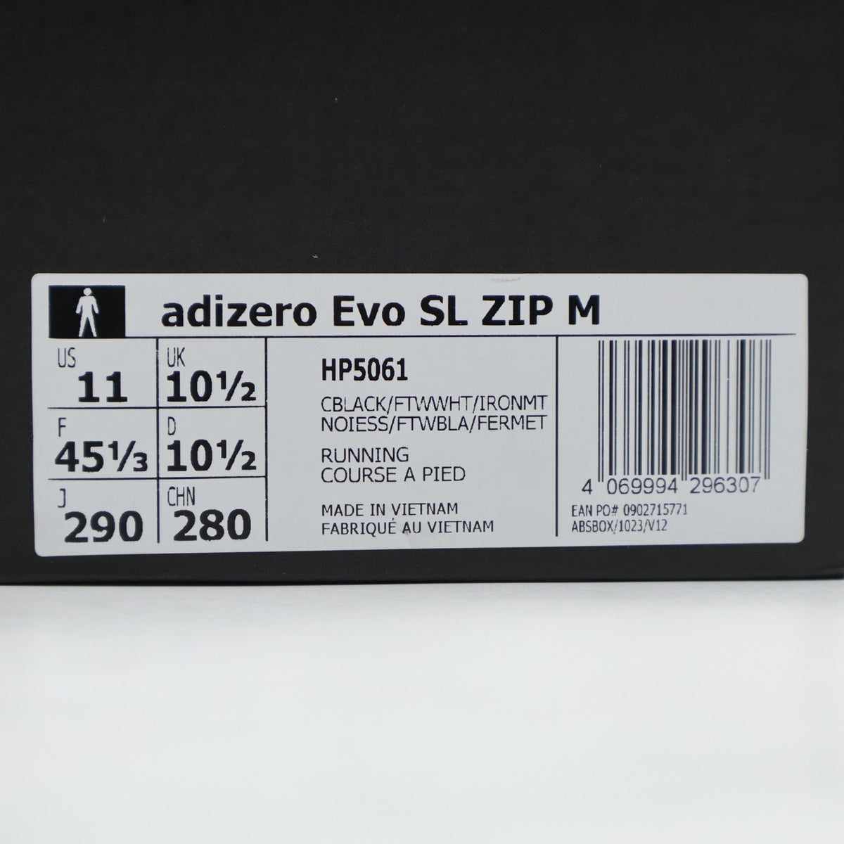 HP5061 adidas Adizero Evo SL Zip Lightstrikepro "Core Black/Cloud White" (Men's)