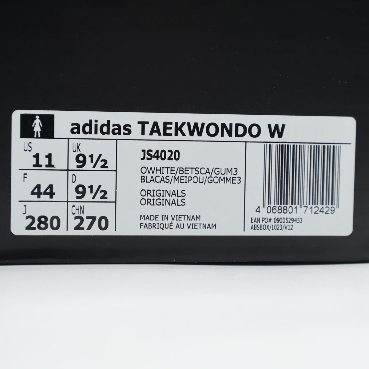 JS4020 adidas Originals Women's Taekwondo Off White Better Scarlet Gum (Women's)