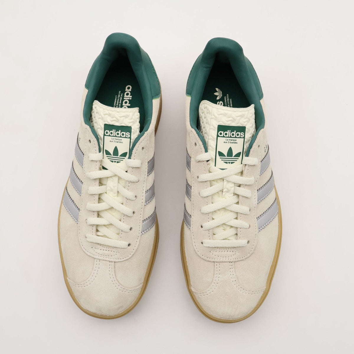 JI0328 adidas Originals Gazelle Bold Off White Silver Metallic College (Women's)
