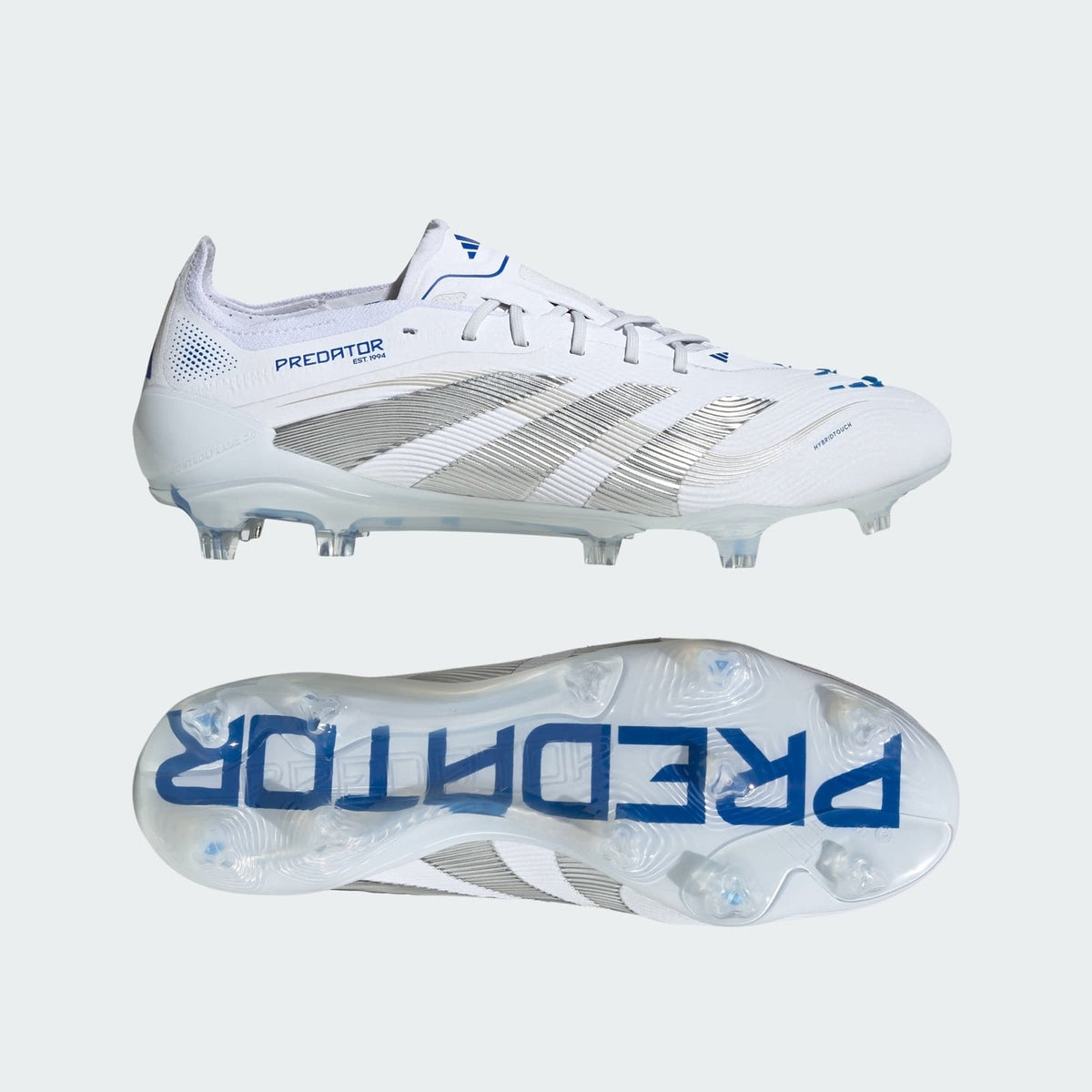 ID3879 adidas Predator Elite FG Cloud White Silver Metallic Bright Royal (Men's)