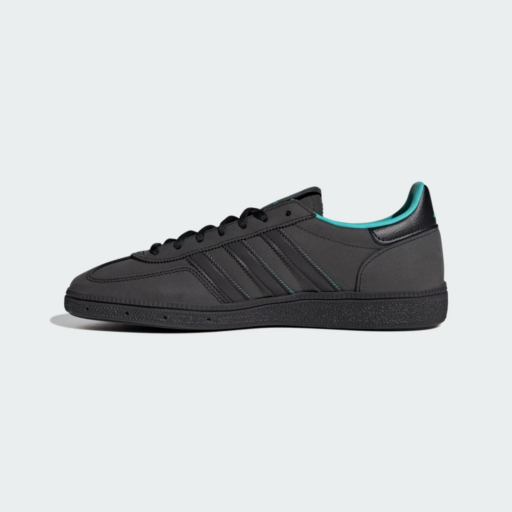 KJ1195 Mercedes AMG adidas Handball Spezial Core Black Semi Mint Rush (Men's)