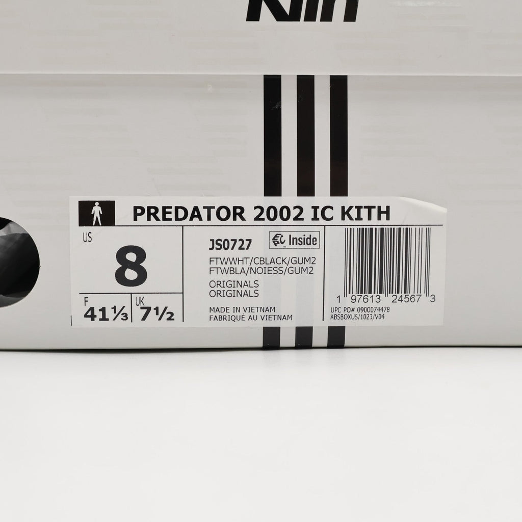 JS0727 Kith Ã adidas Football Predator 2002 IC White Black Gum (Men's)