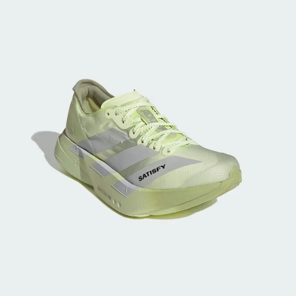 KH8441 Satisfy Ã adidas Adizero Adios Pro 4 "Tent Green/Matte Silver"
