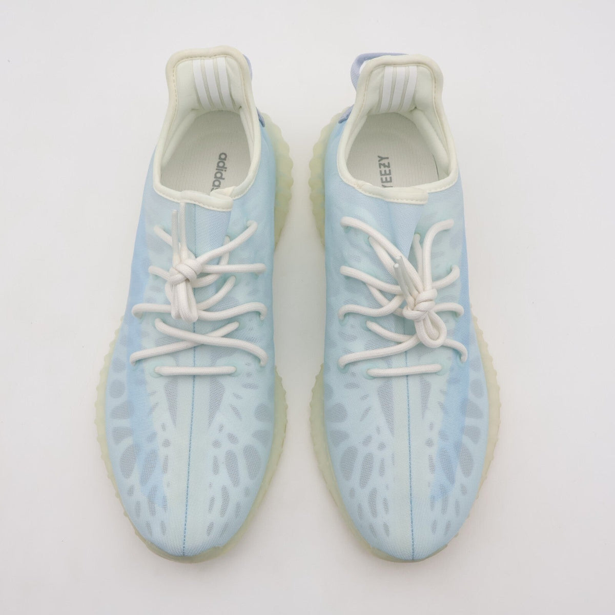GW2869 Adidas Yeezy Boost 350 V2 Mono Ice Light Crystal Blue White Beige Aqua