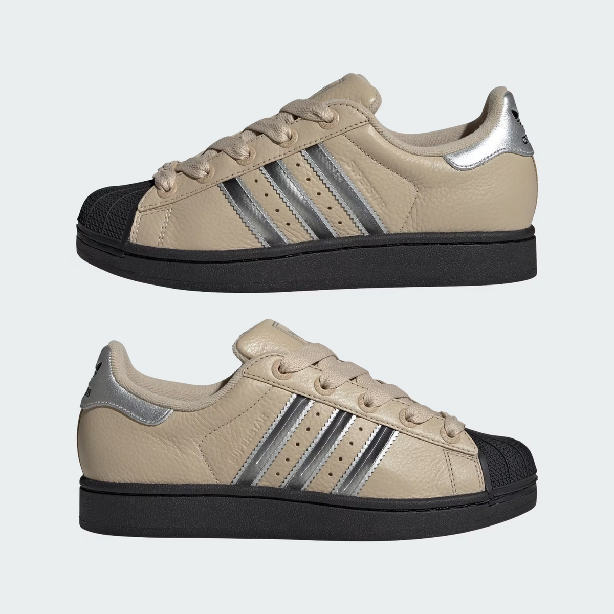 JR4234 adidas Originals Superstar 2 Stone Khaki Silver Metallic (Women's)