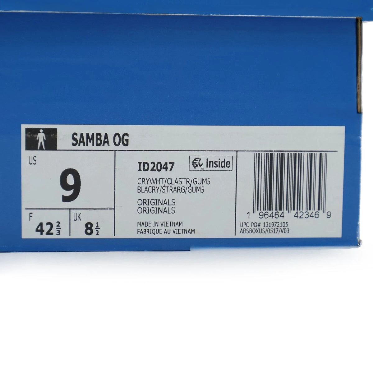 ID2047 adidas Originals Samba Crystal White Clay Stator Gum