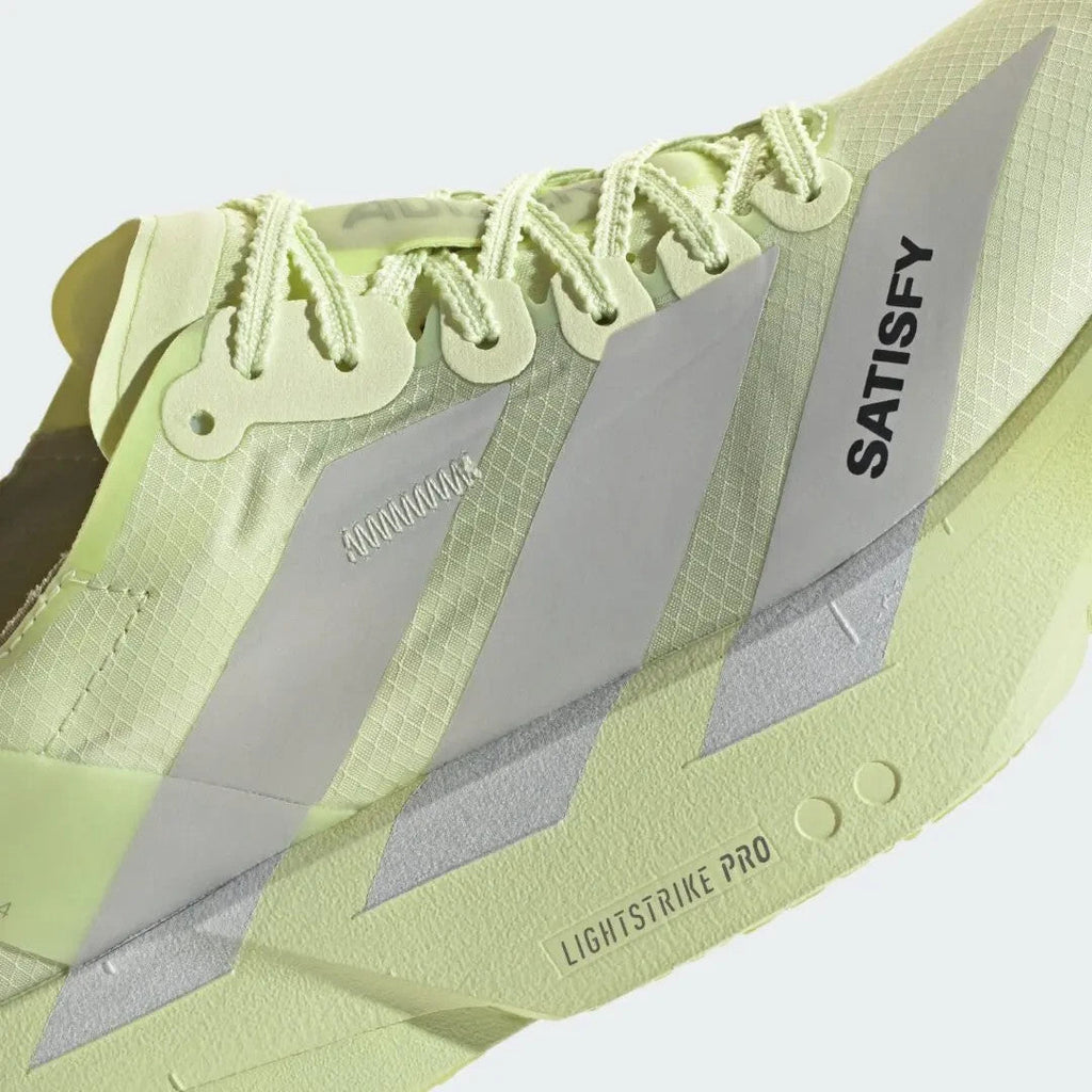 KH8441 Satisfy Ã adidas Adizero Adios Pro 4 "Tent Green/Matte Silver"