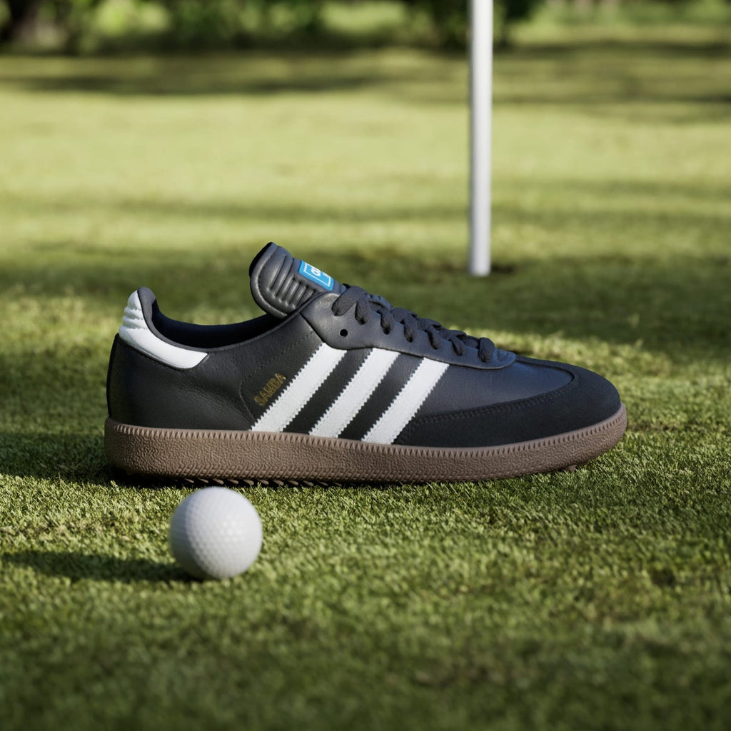 JH6150 adidas Samba Golf Full Grain Leather Core Black Cloud White Gum (Men's)