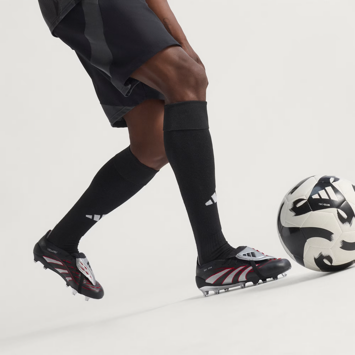 JS0563 adidas Predator Elite BSR Fold Over Tongue FG Core Black Silver (Men's)