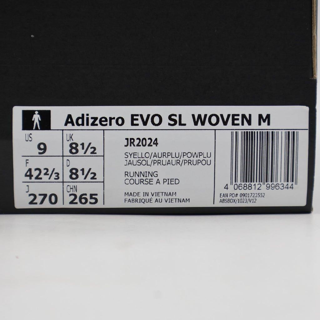 JR2024 adidas Adizero Evo SL Solar Yellow Aurora Plum Powder Plum (Men's)