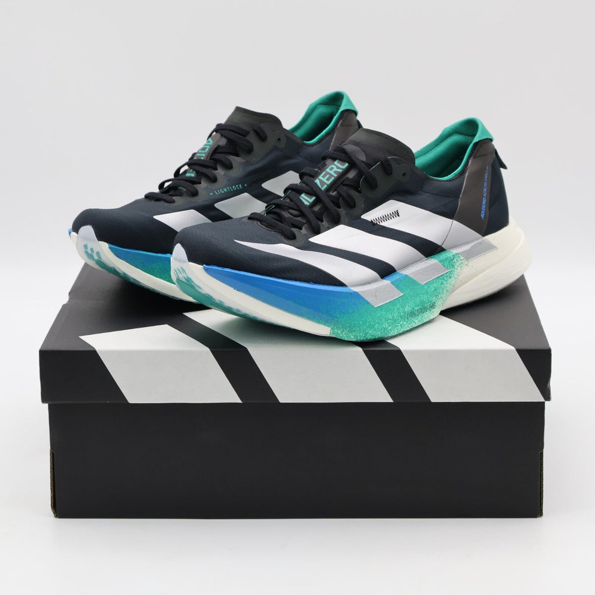 JR6365 adidas Adizero Adios Pro 4 Core Black Matte Silver Glory Green (Men's)