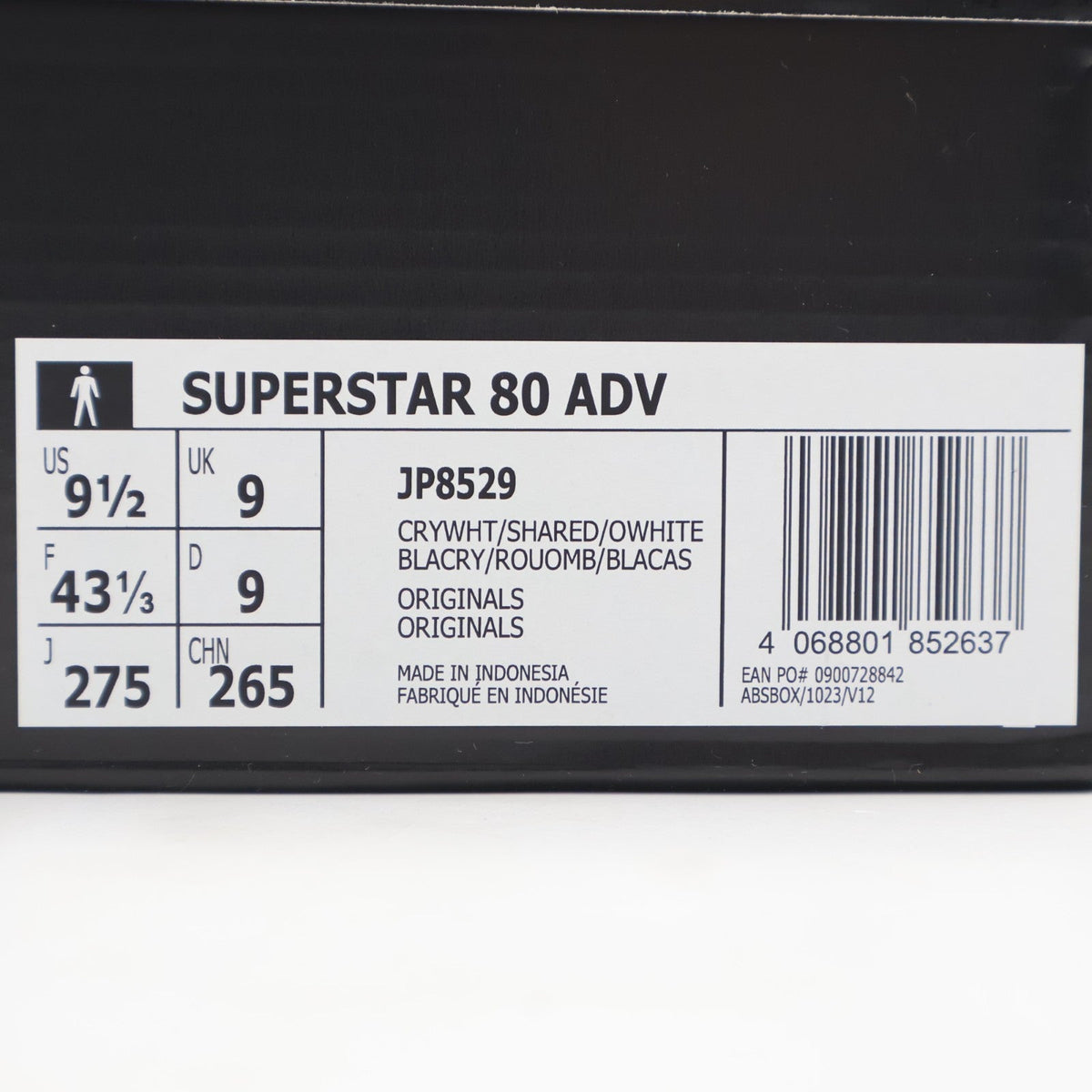 JP8529 adidas Originals Superstar 80 ADV Crystal White Shadow Red (Men's)