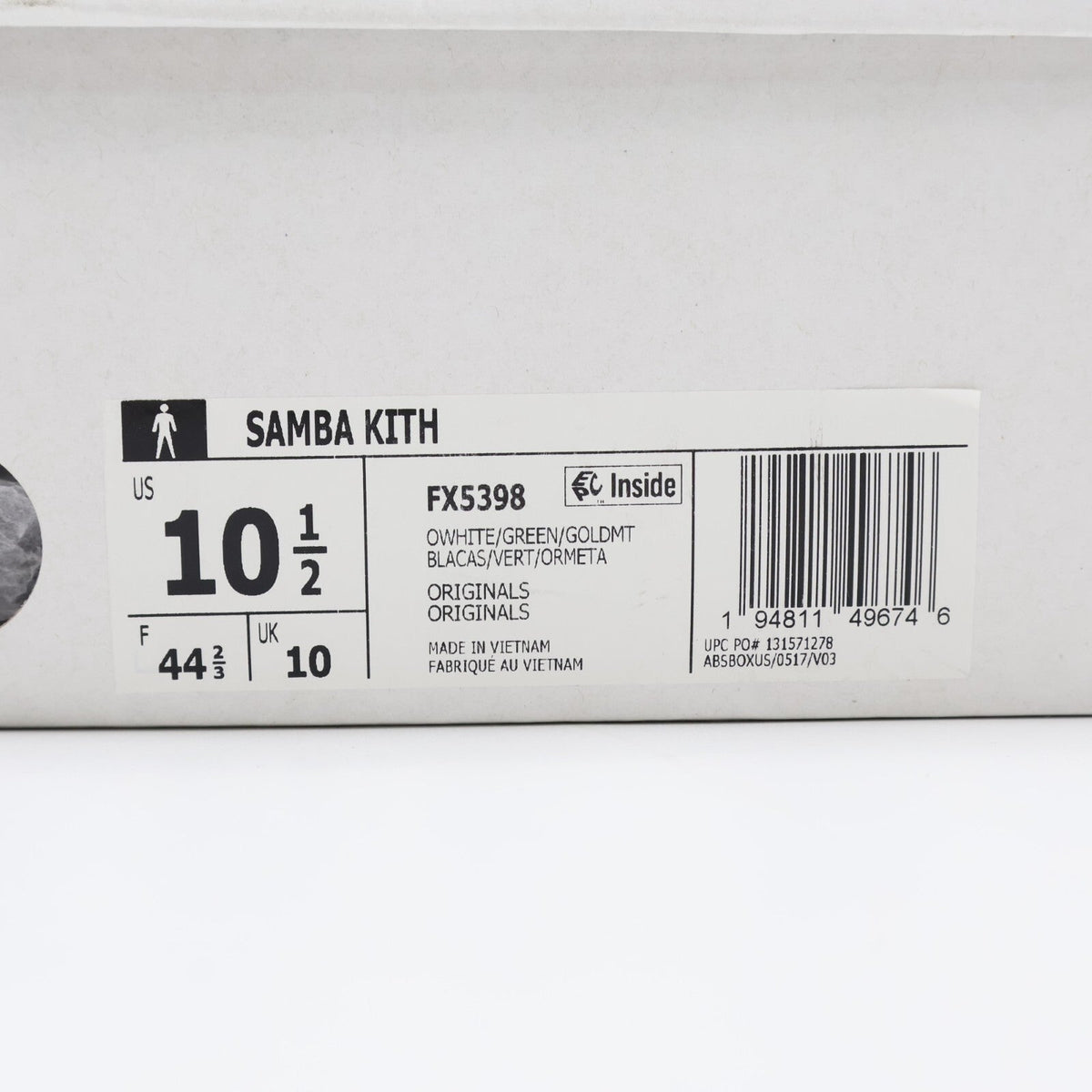 FX5398 KITH adidas Originals Samba OG White Green (Men's)