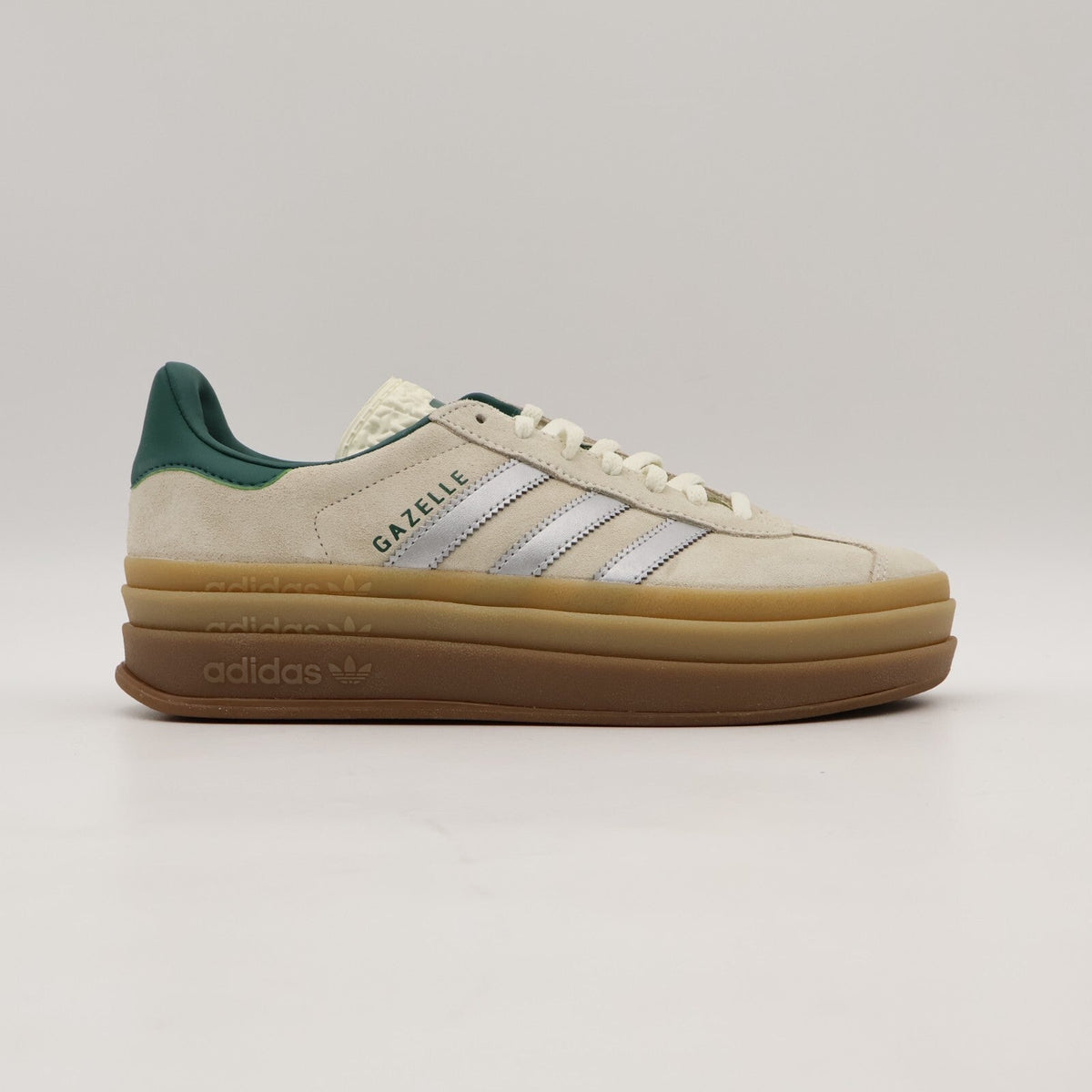 JI0328 adidas Originals Gazelle Bold Off White Silver Metallic College (Women's)