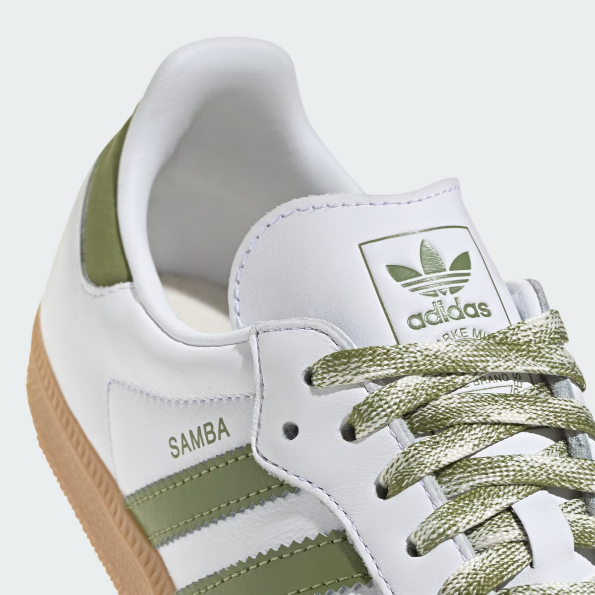 JS1352 adidas Originals Samba OG Foot Wear White Tech Olive Gum (Men's)