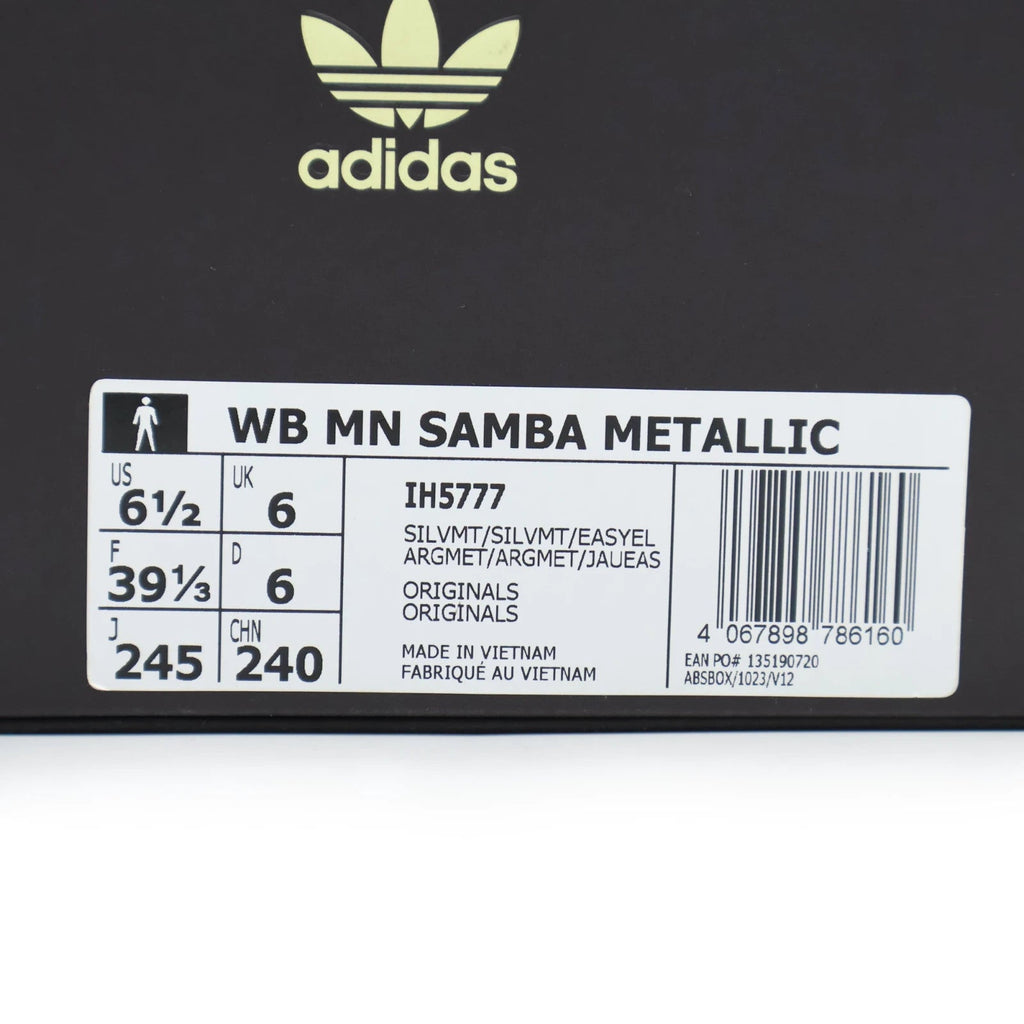 IH5777 Wales Bonner adidas Originals MN Samba Silver Metallic Easy Yellow (Men's