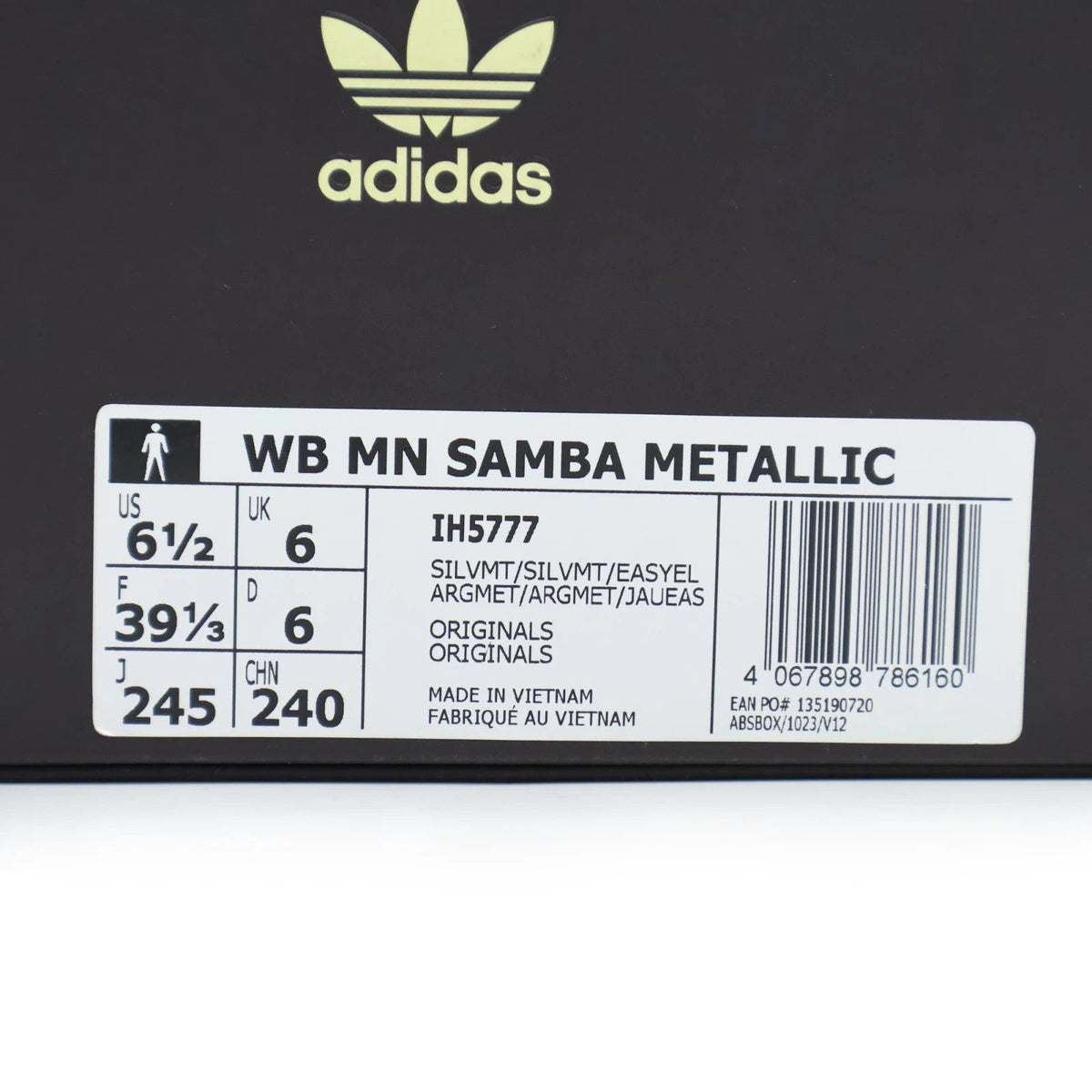 IH5777 Wales Bonner adidas Originals MN Samba Silver Metallic Easy Yellow (Men's