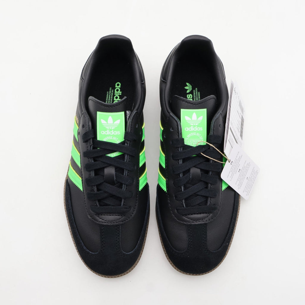 JR0911 adidas Originals Samba OG Core Black Screaming Green Gum (Men's)