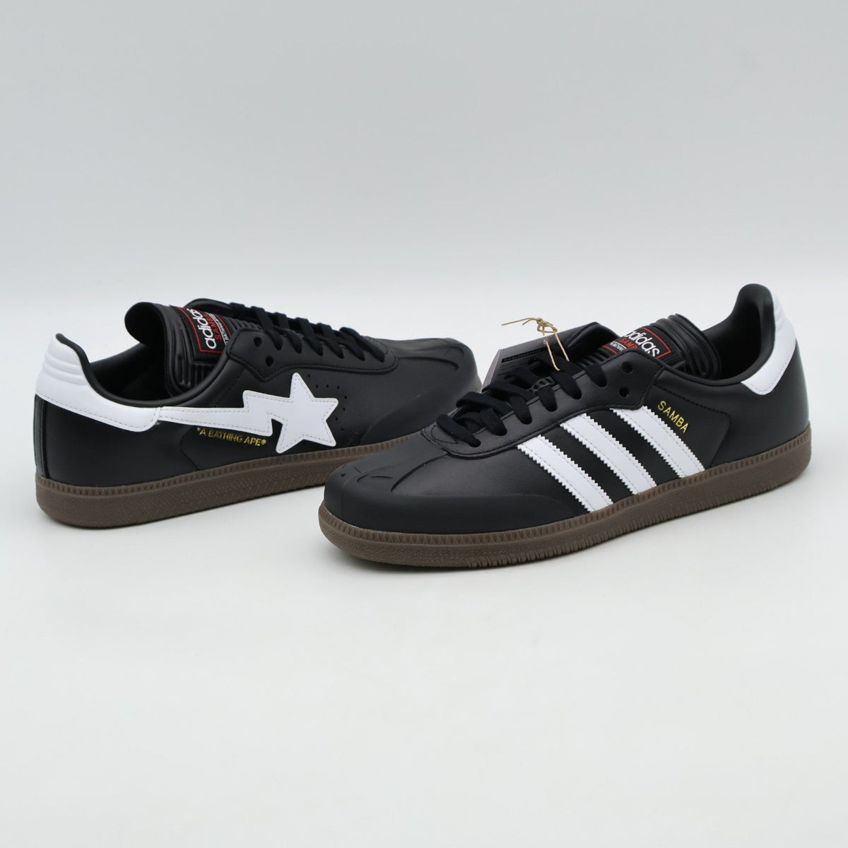 JR9246 A BATHING APE adidas Originals Samba Core Black Cloud White Gum (Men's)