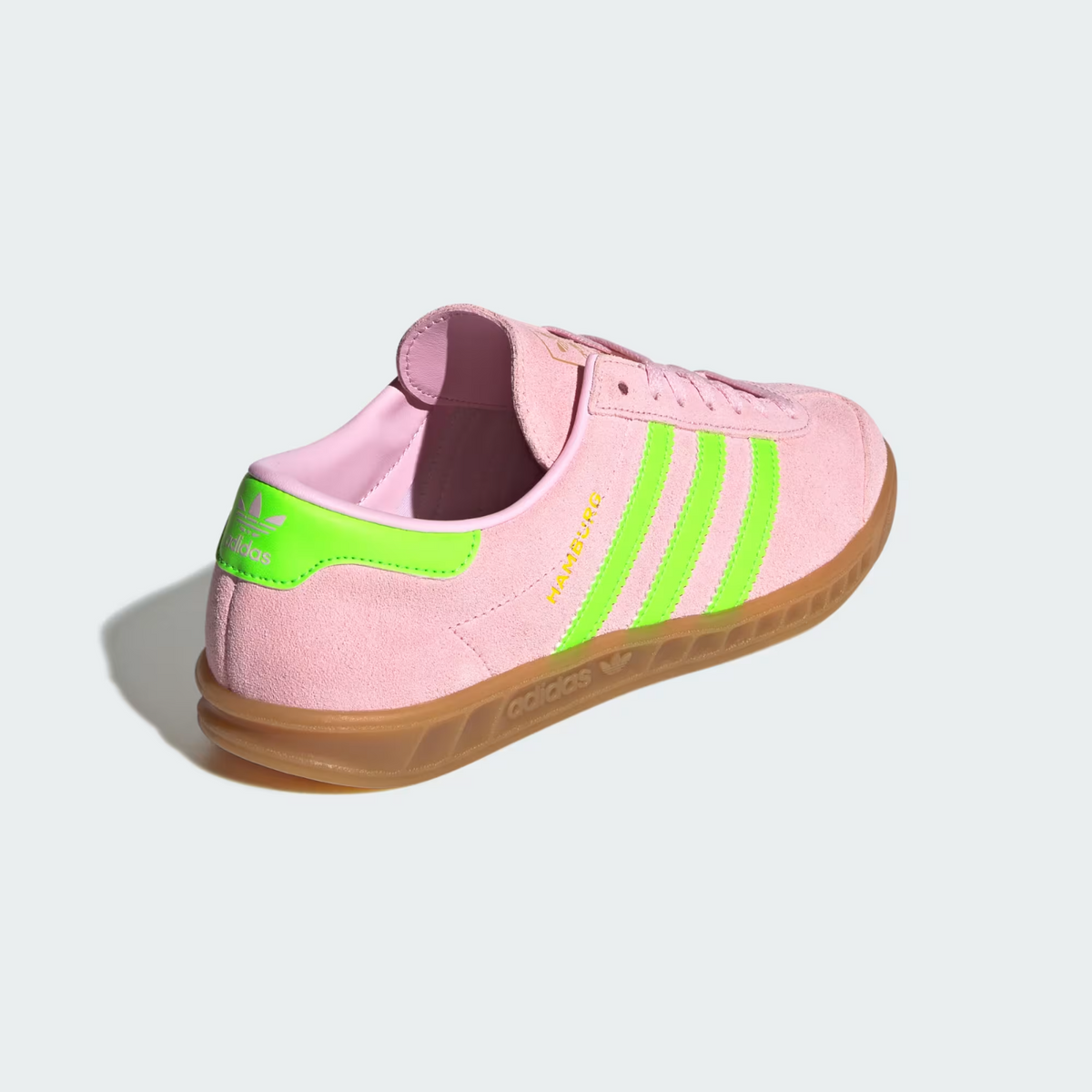 JS0683 adidas Originals Hamburg Clear Pink Solar Green Gold Metallic (Women's)