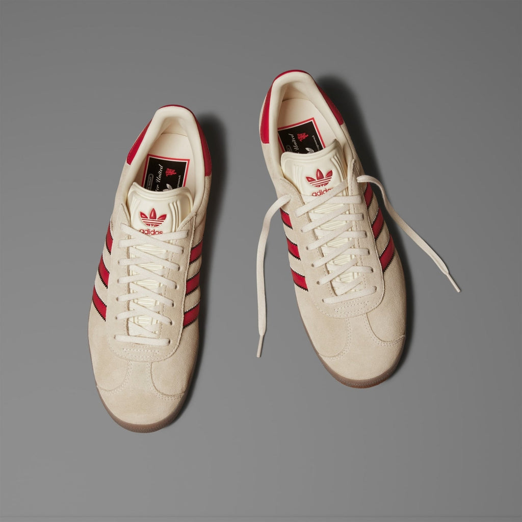 JS3040 Manchester United adidas Originals Gazelle Terrace Cream White Red (Men's