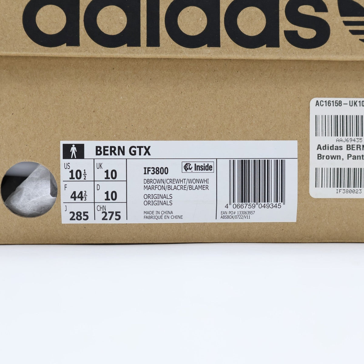 IF3800 adidas Originals Bern GORE-TEX Dark Brown Cream White Wonder (Men's)