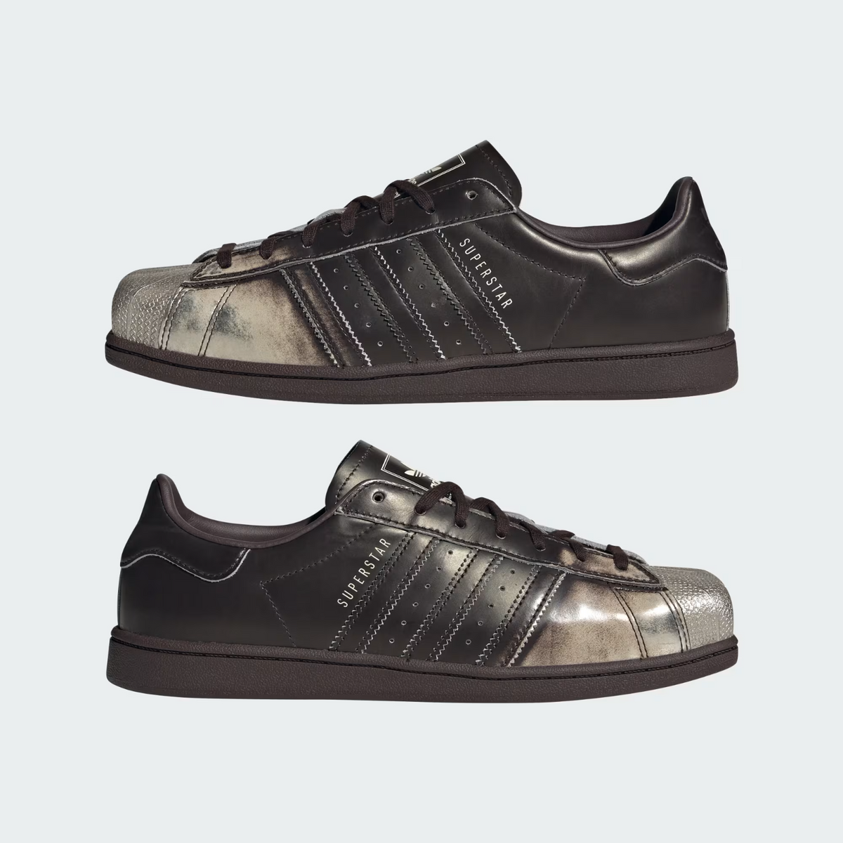 KI7296 adidas Superstar SQ "Aurora Coffee/Silver Metallic/Cream White" (Women's)
