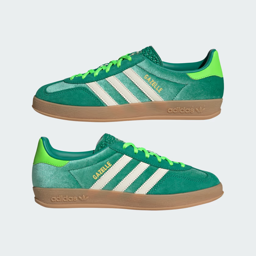 JI2715 adidas Originals Gazelle Indoor Semi Court Green Cream White (Women's)