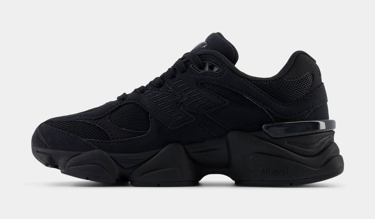 9060 Grade School Lifestyle Shoes (Triple Black)