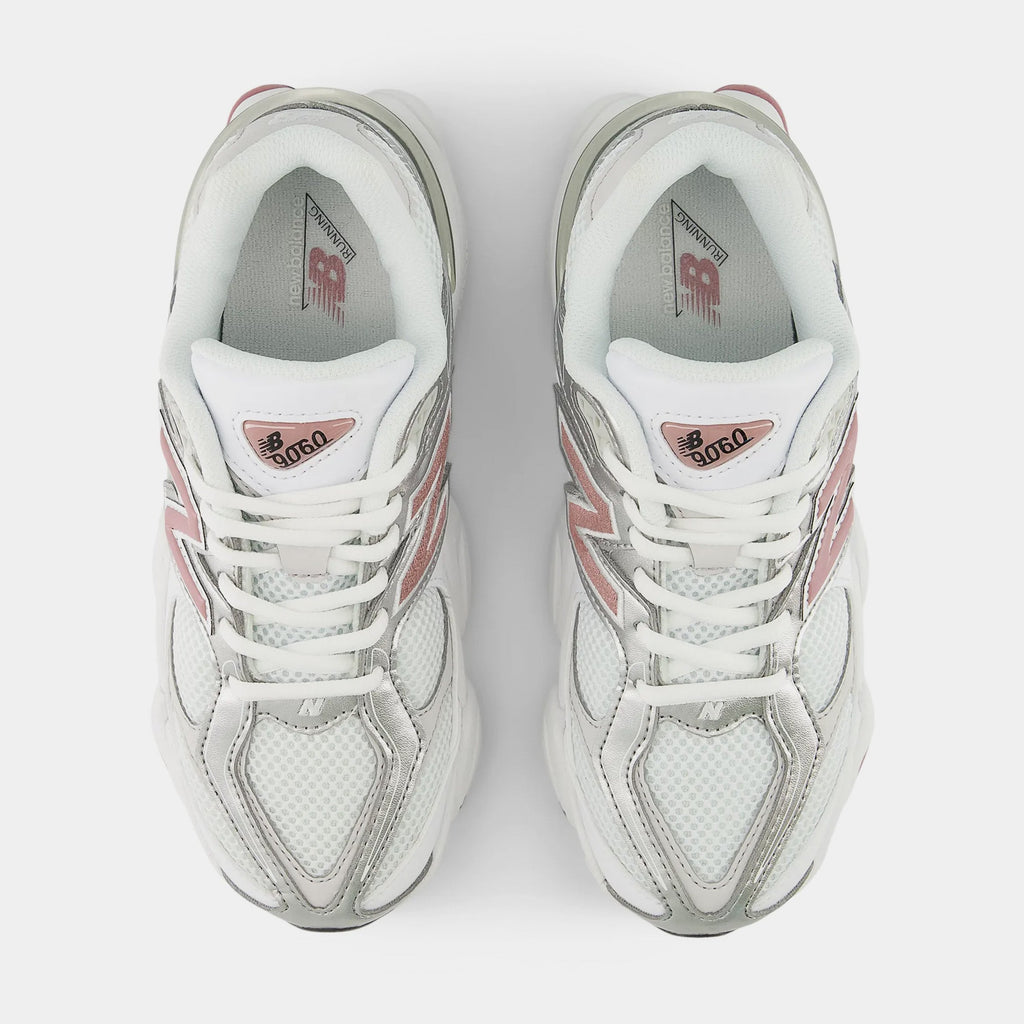 9060 Grade School Lifestyle Shoes (White/Pink)