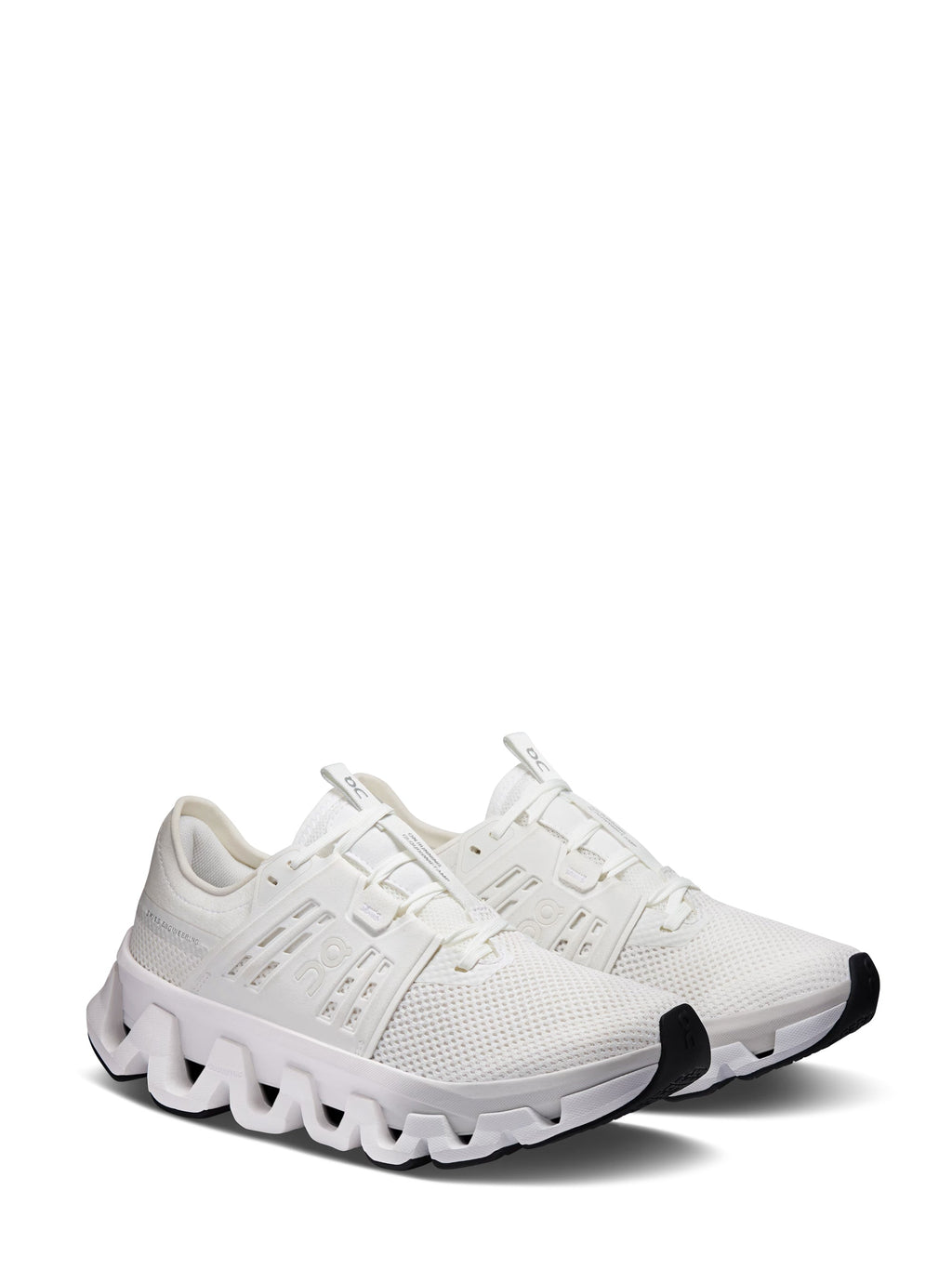 Sculpted White Mesh Sneakers with Dynamic Outsole